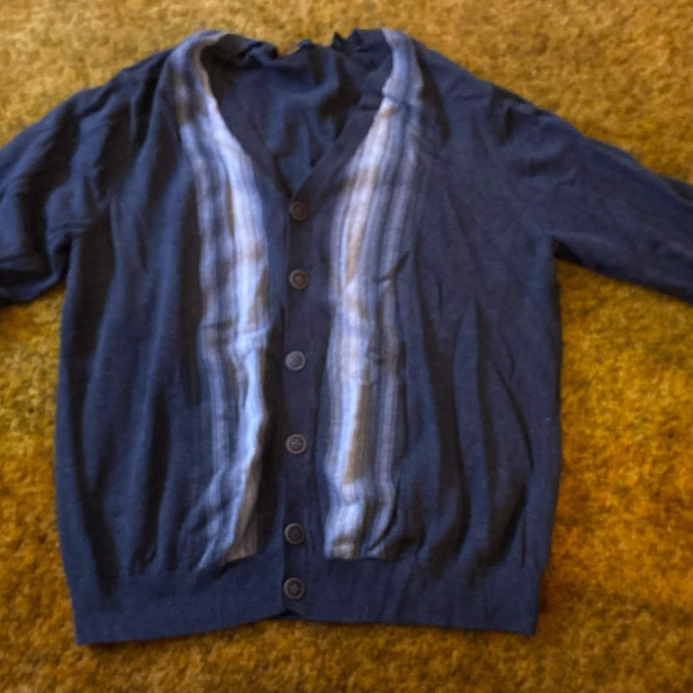 Van Heusen Navy and Light Blue Cardigan Sweater
